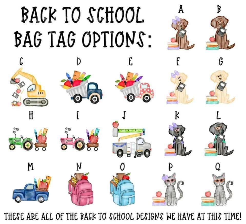 Back to School Bag Tag