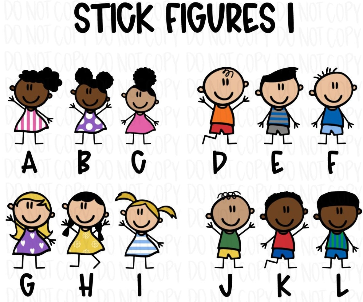 Personalized Stick Figure Ornament/Hanging Charm