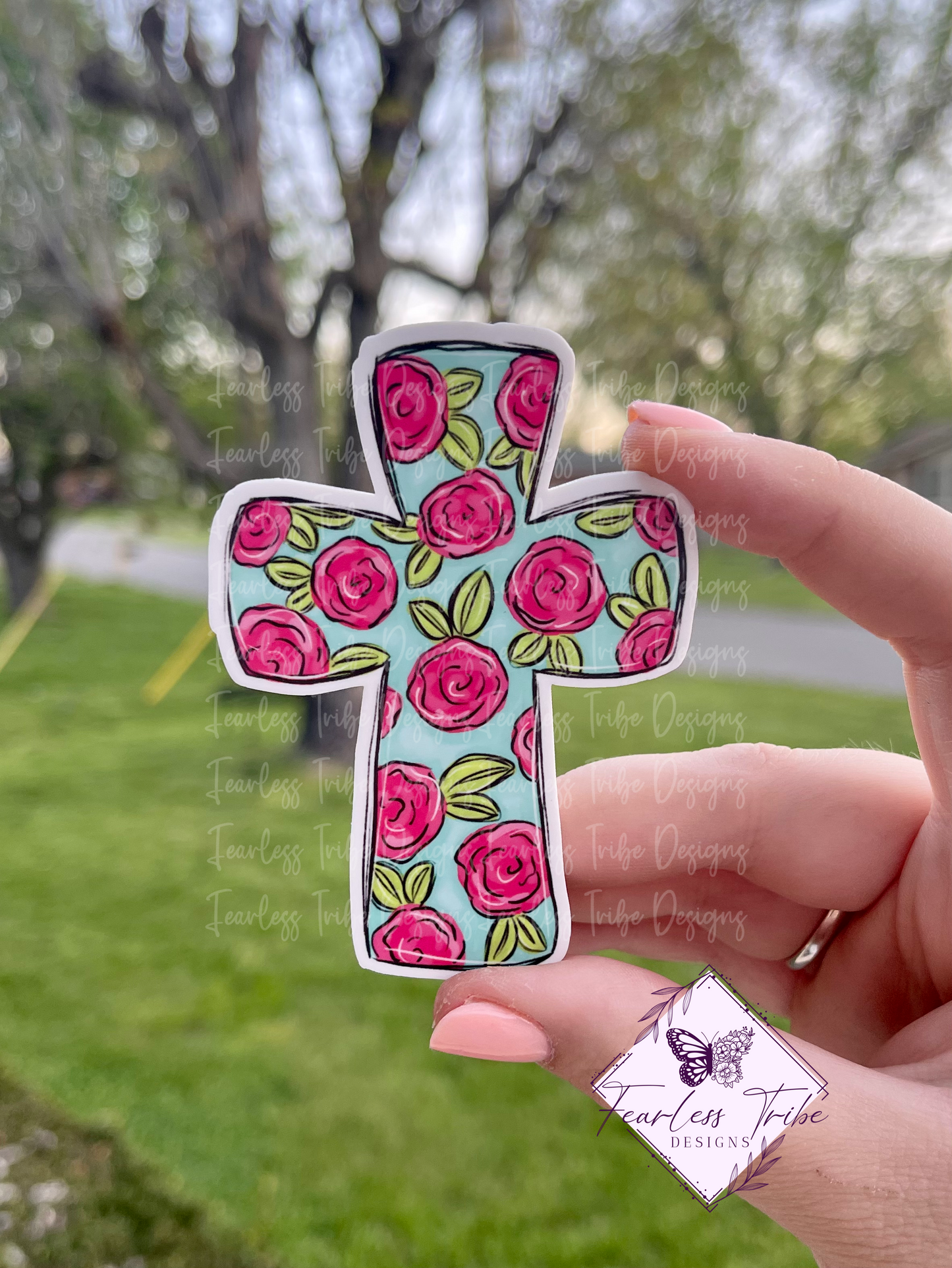 Floral Cross Blank