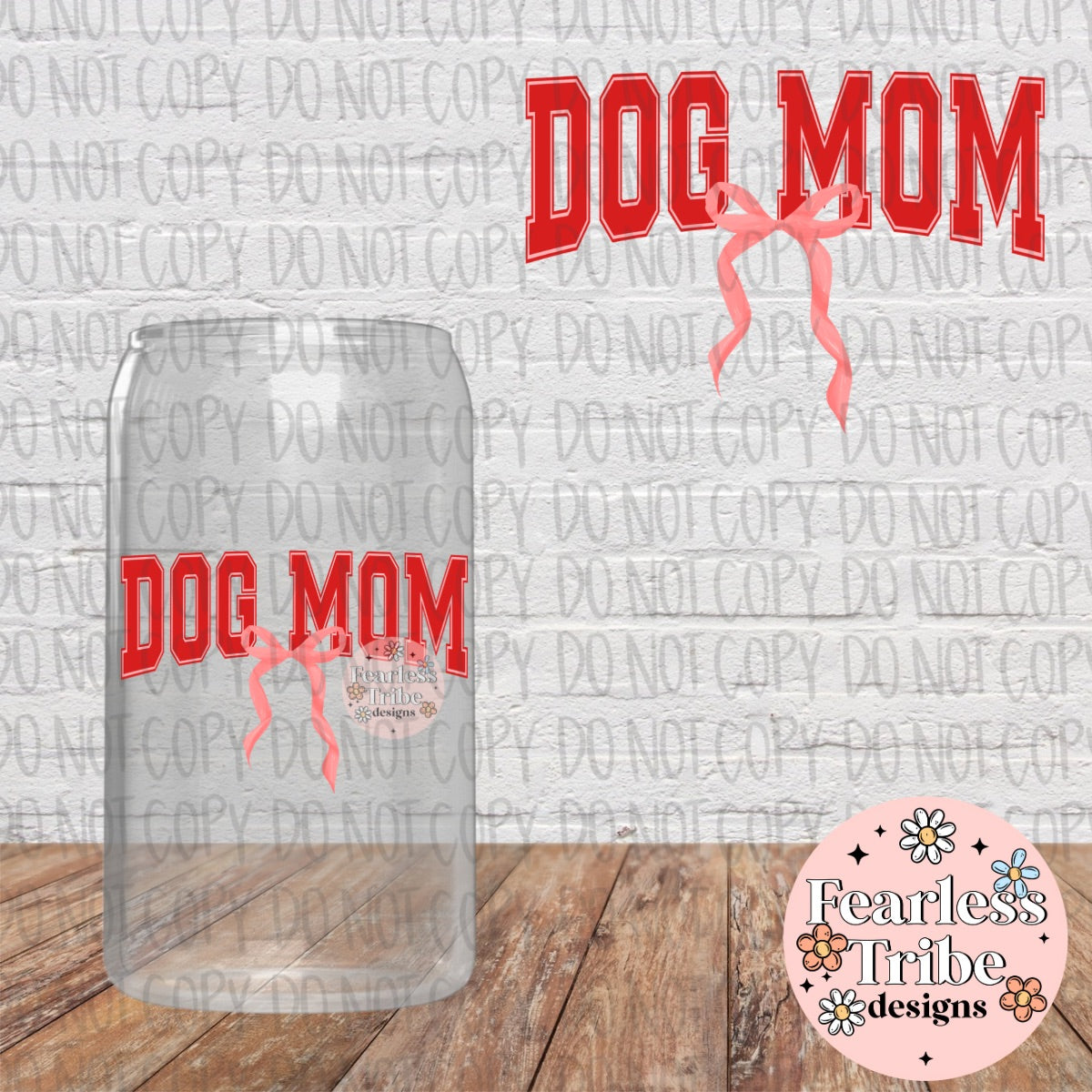 Dog Mom Pink Bow Decal