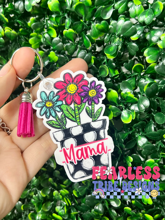 Personalized Flower Pot Keychain