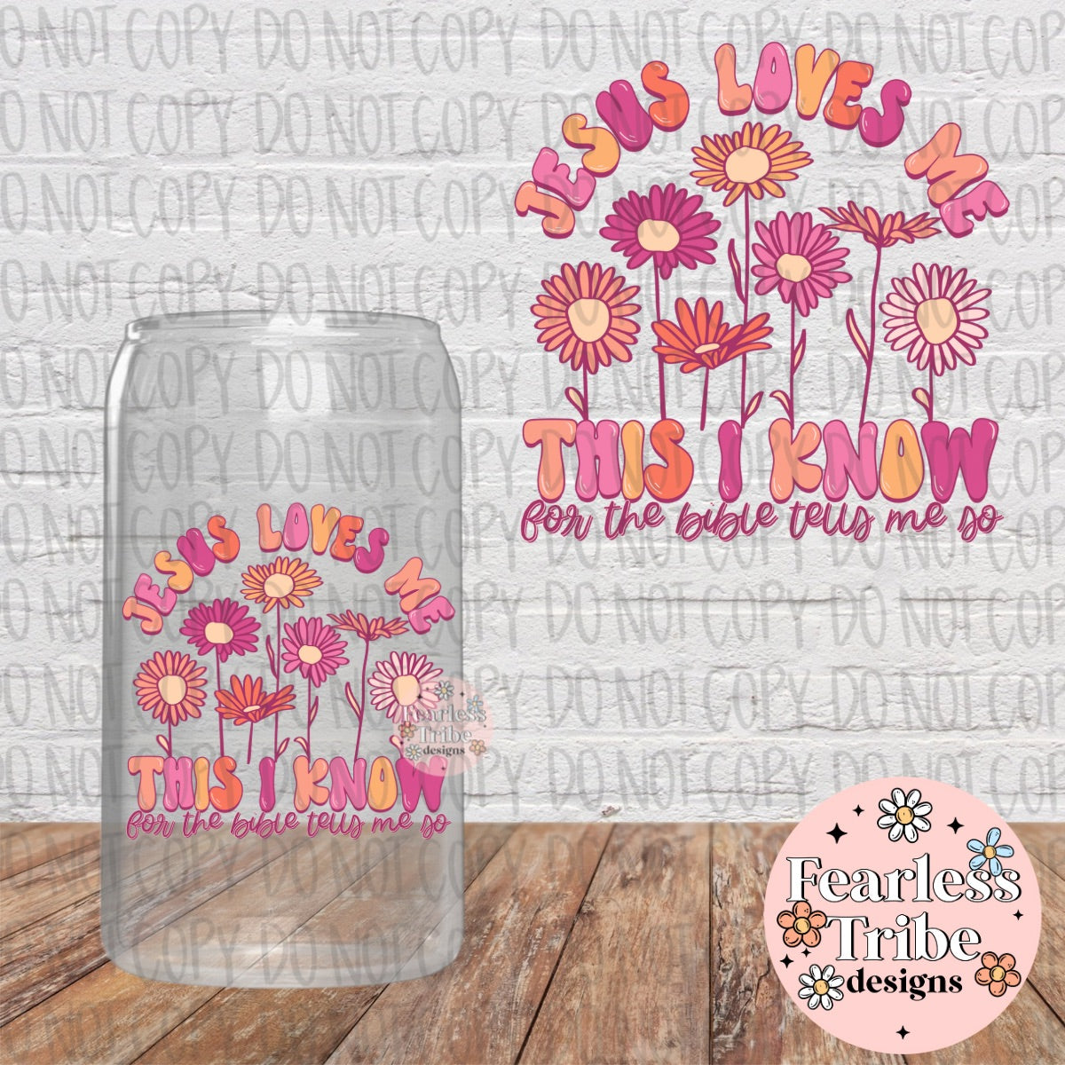 Jesus love me This I Know Flowers Decal