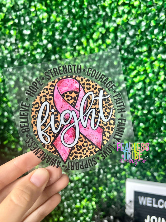 Fight - Pink Ribbon Decal