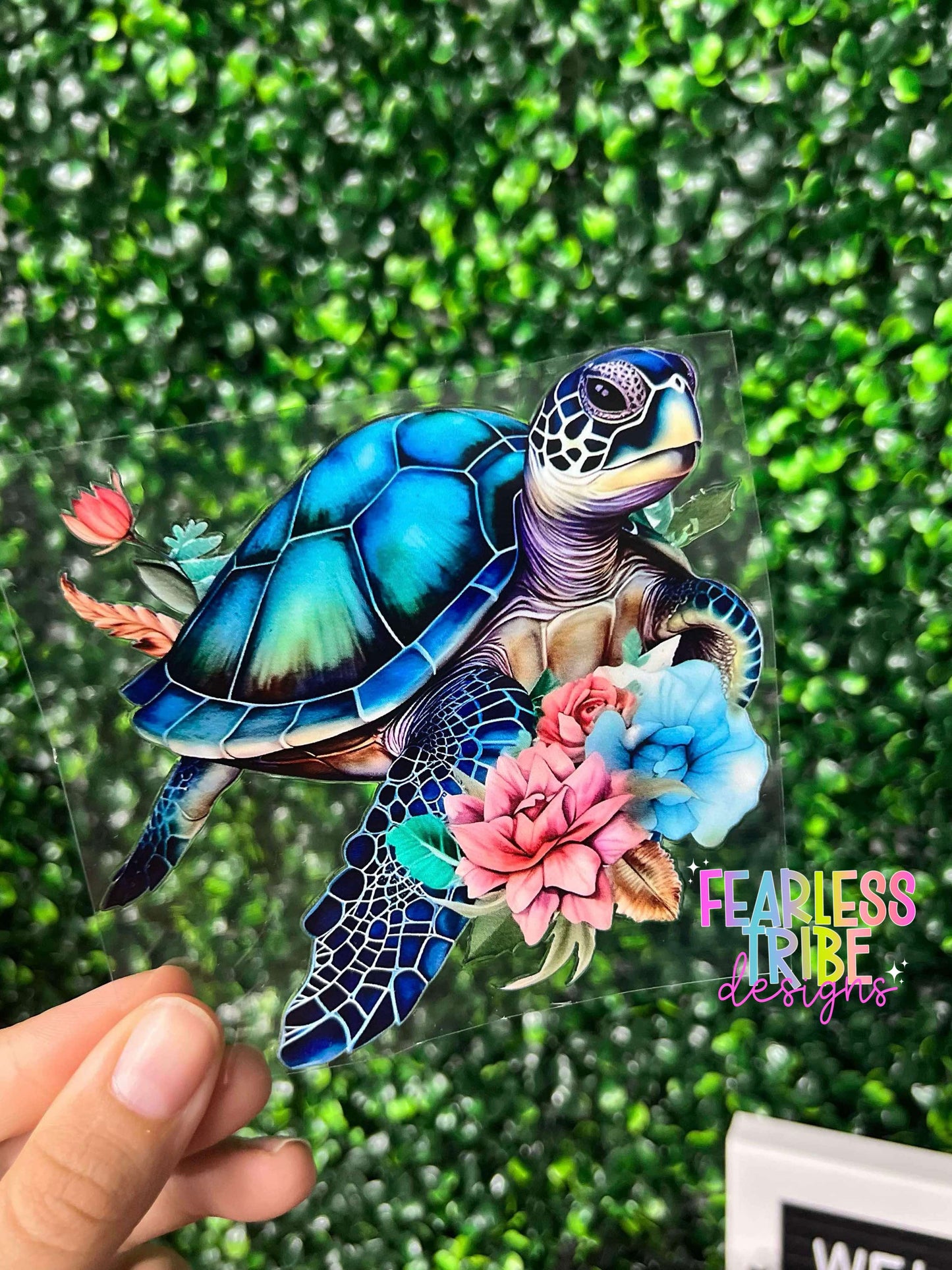 Floral Sea Turtle Decal