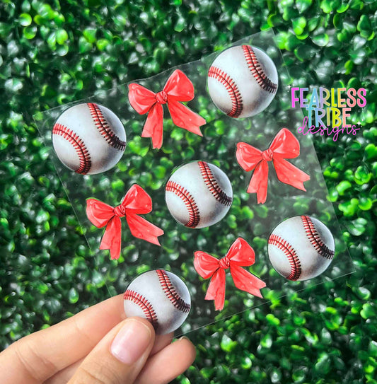 Baseball and Bows Decal