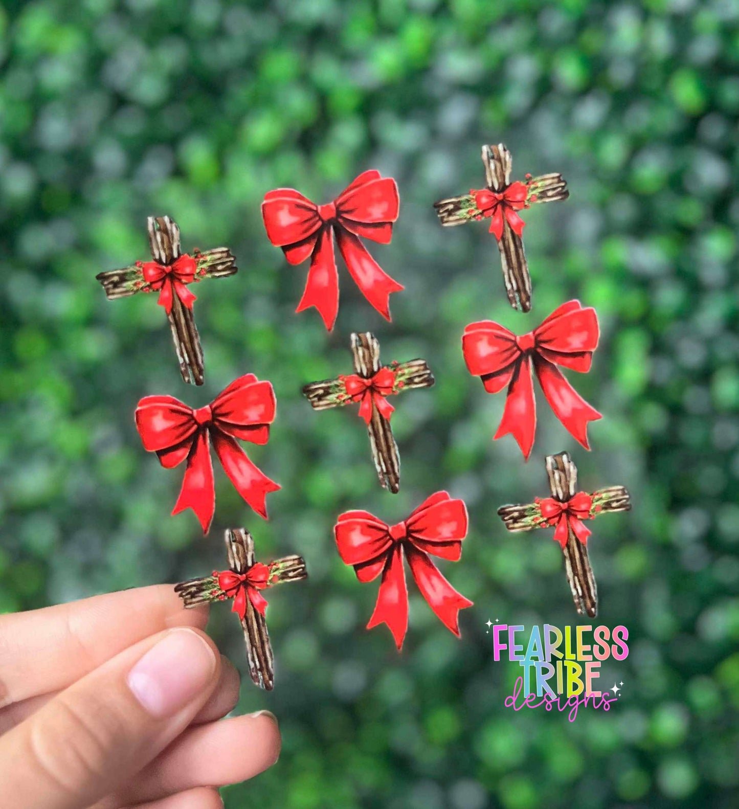 Red Bows and Crosses Decal