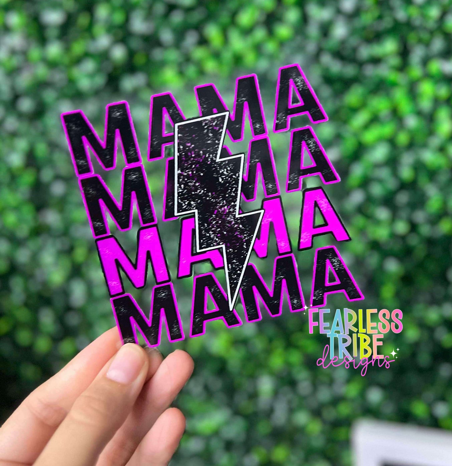 Purple Lighting Bolt Mama Decal