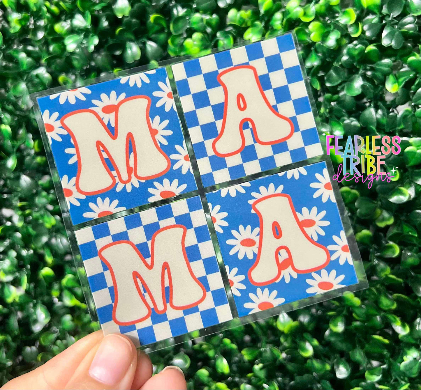 Blue Daisy Mama Decal