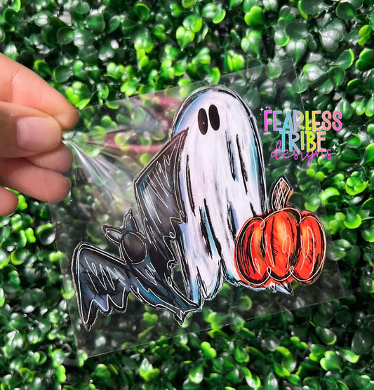 Bat Pumpkin Ghost Decal