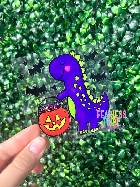 Purple Halloween Dino Decal