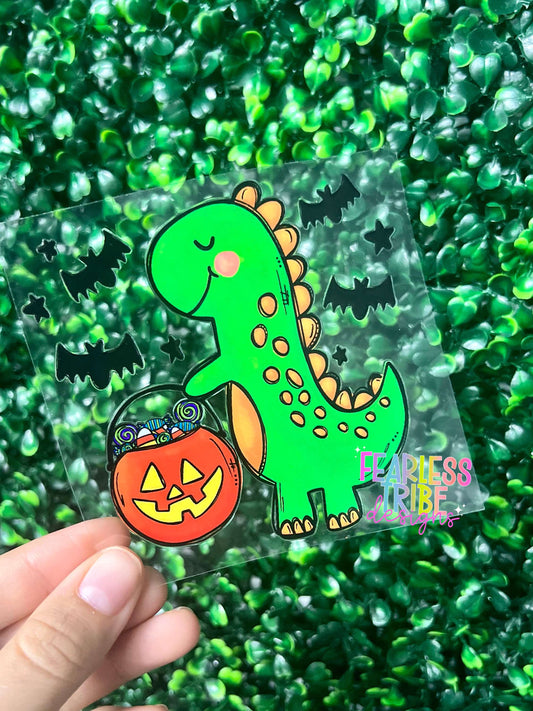 Green Halloween Dino Decal