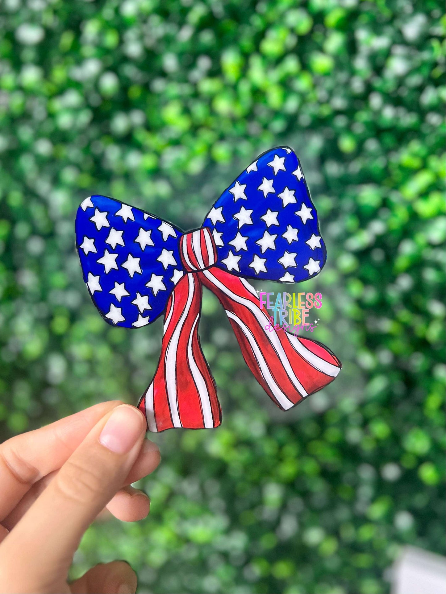 American Flag Bow Decal