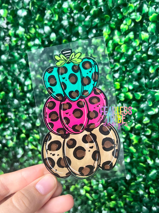 Colored Leopard Stacked Pumpkins Decal