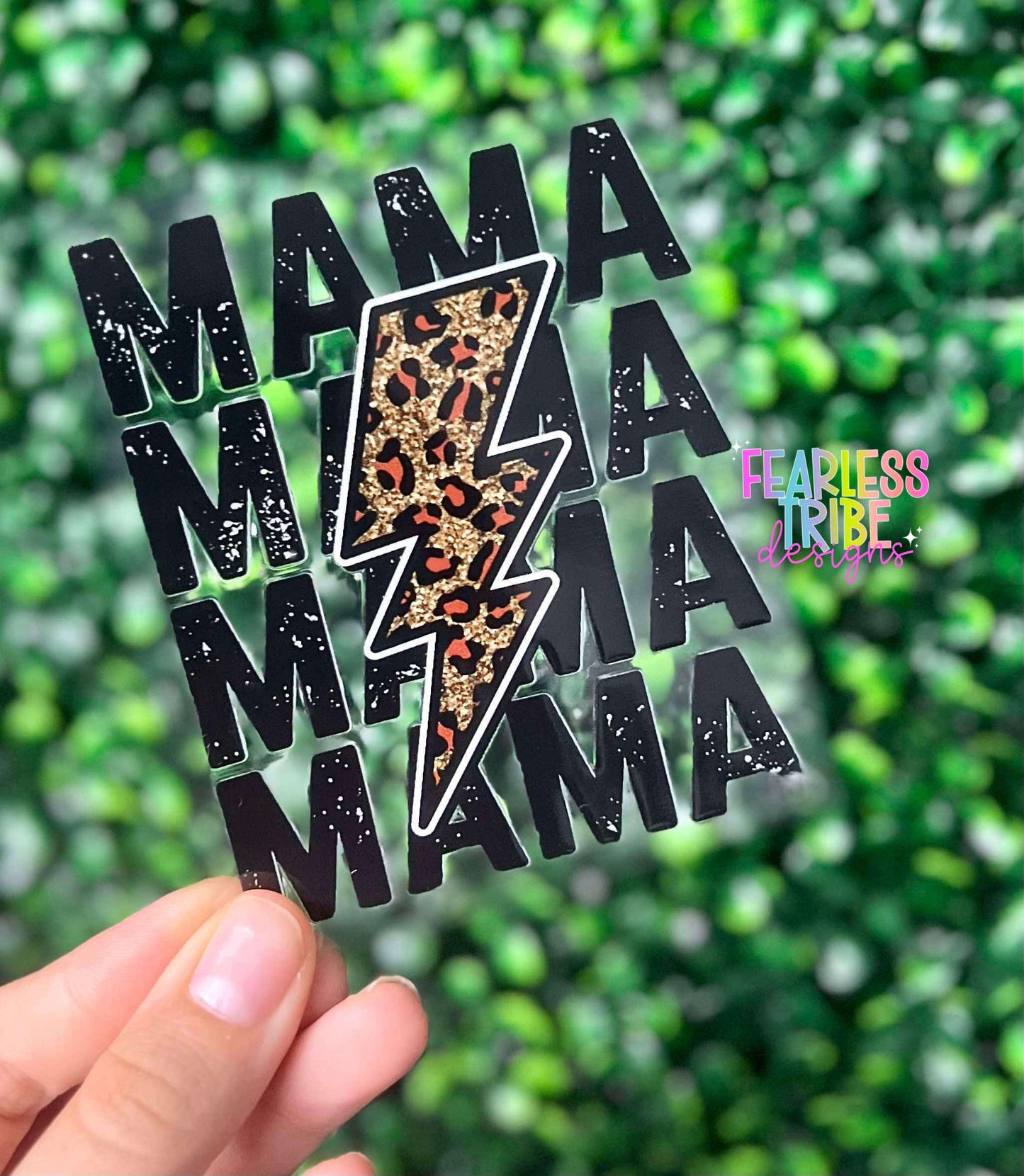 Leopard Bolt MAMA Decal