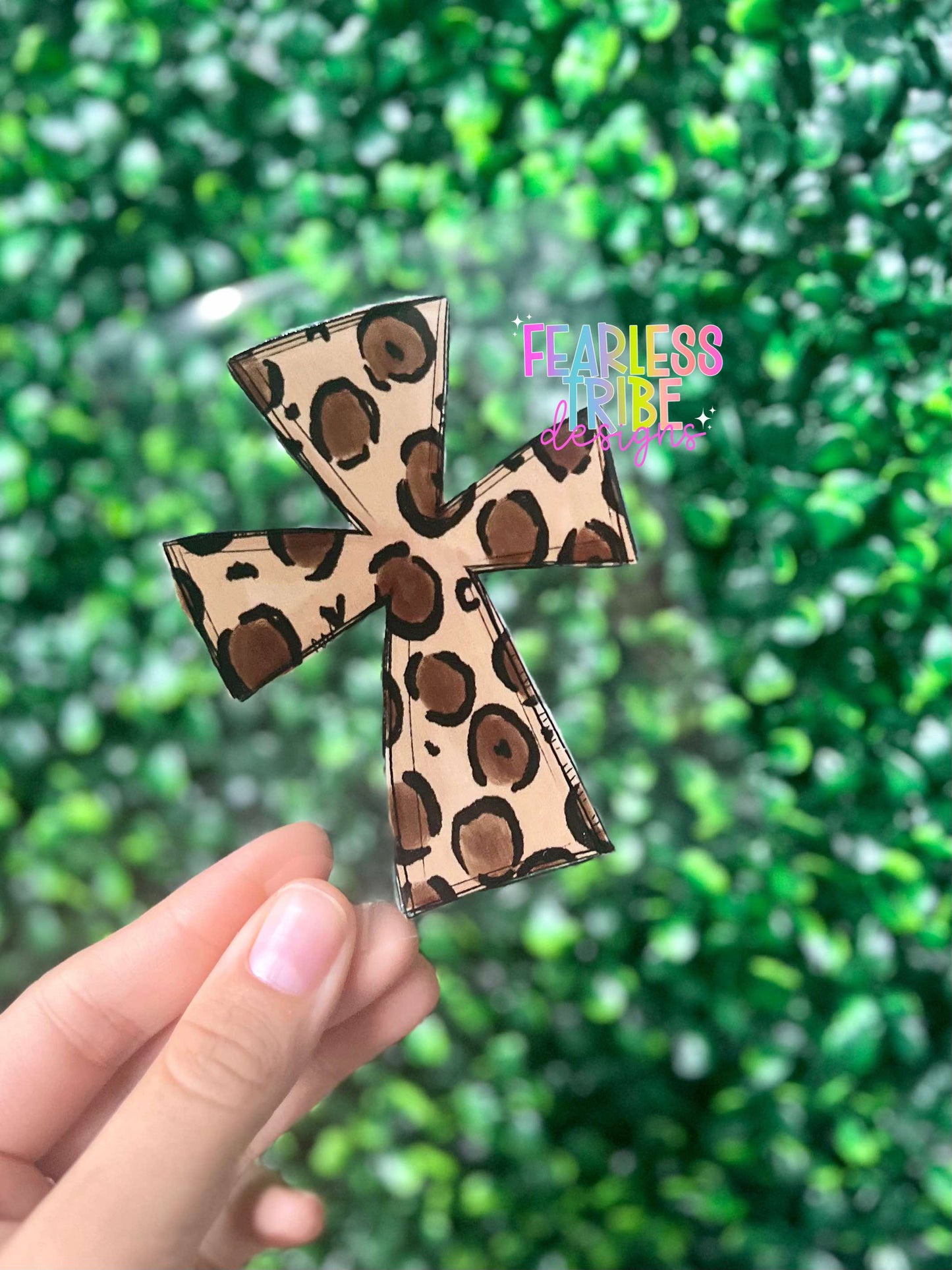 Leopard Cross Decal