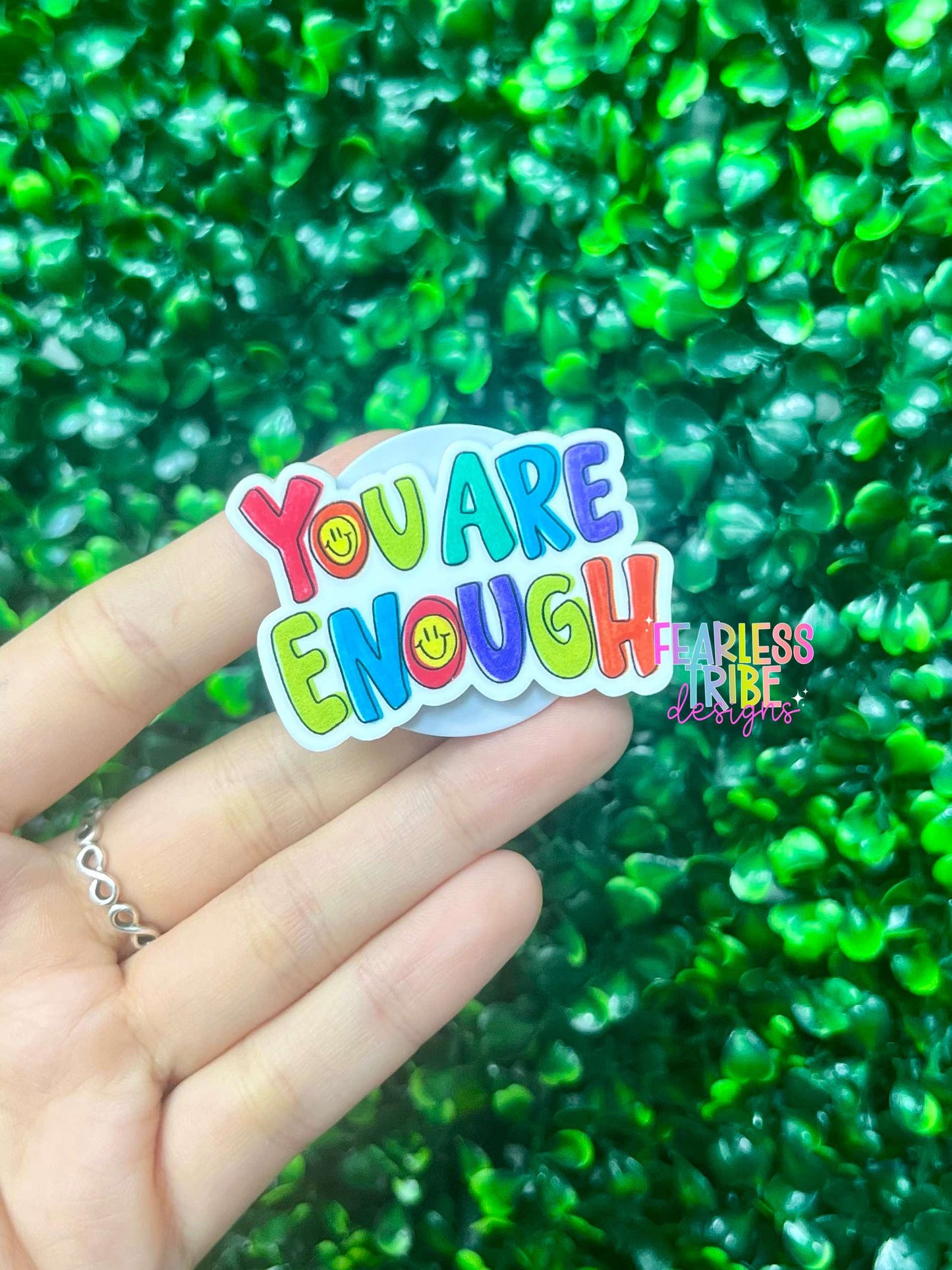 You are Enough Happy Face Phone Grip