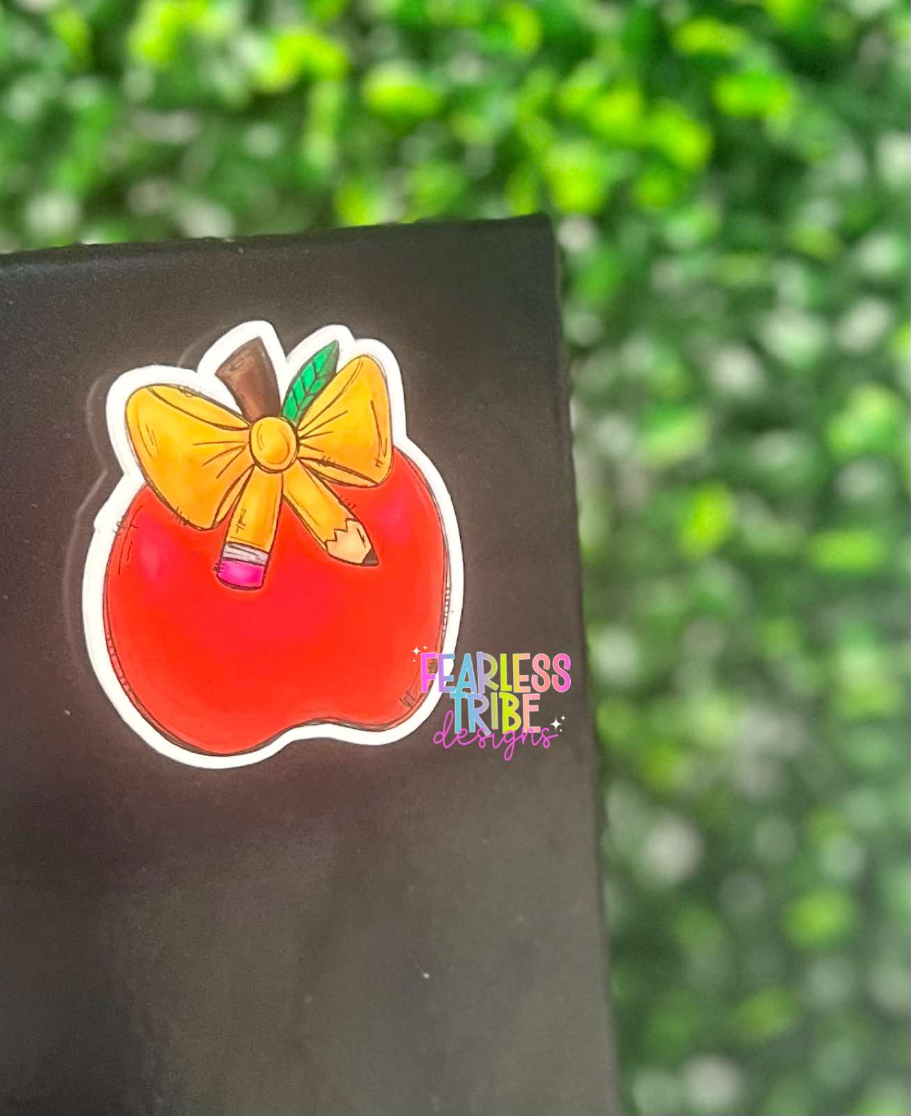 Apple With Pencil Bow Magnet