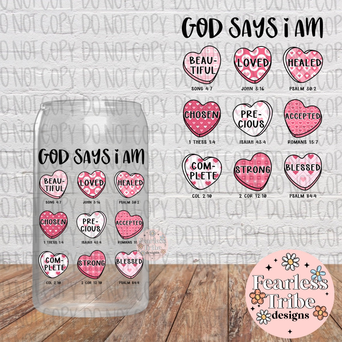 God says I am Valentine Collage Decal