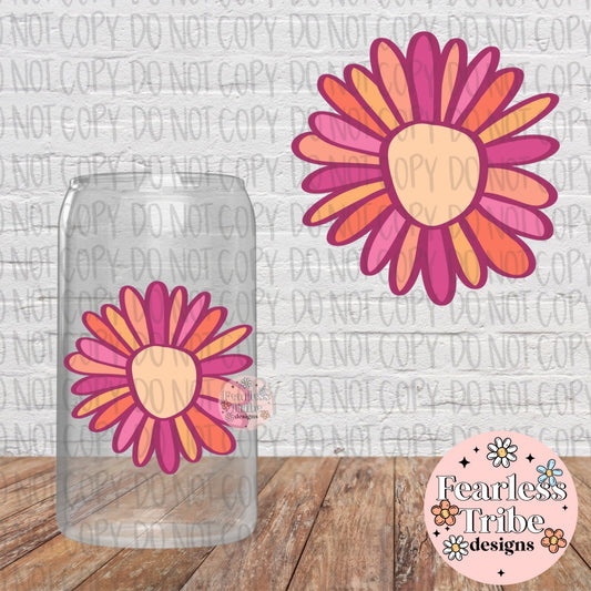 Pink and Orange Flower Decal