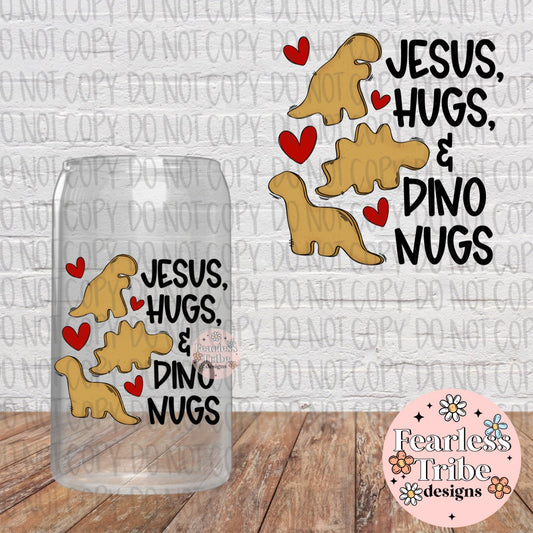 Jesus, Hugs & Dino Nugs Decal