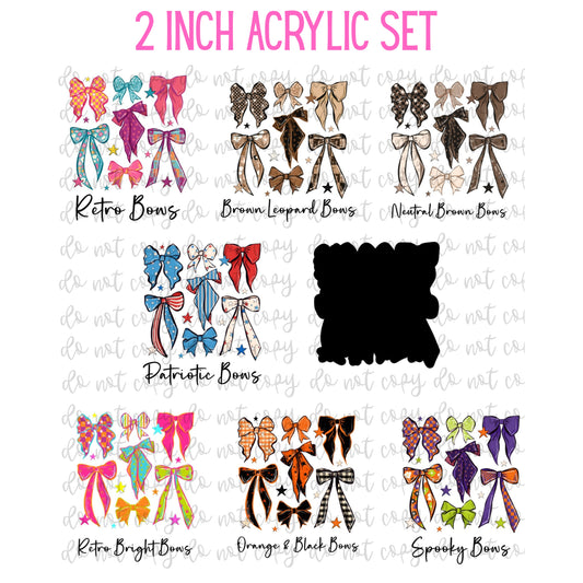 Colorful Bow Collages Set