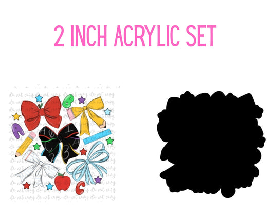 School Collage Bows Set