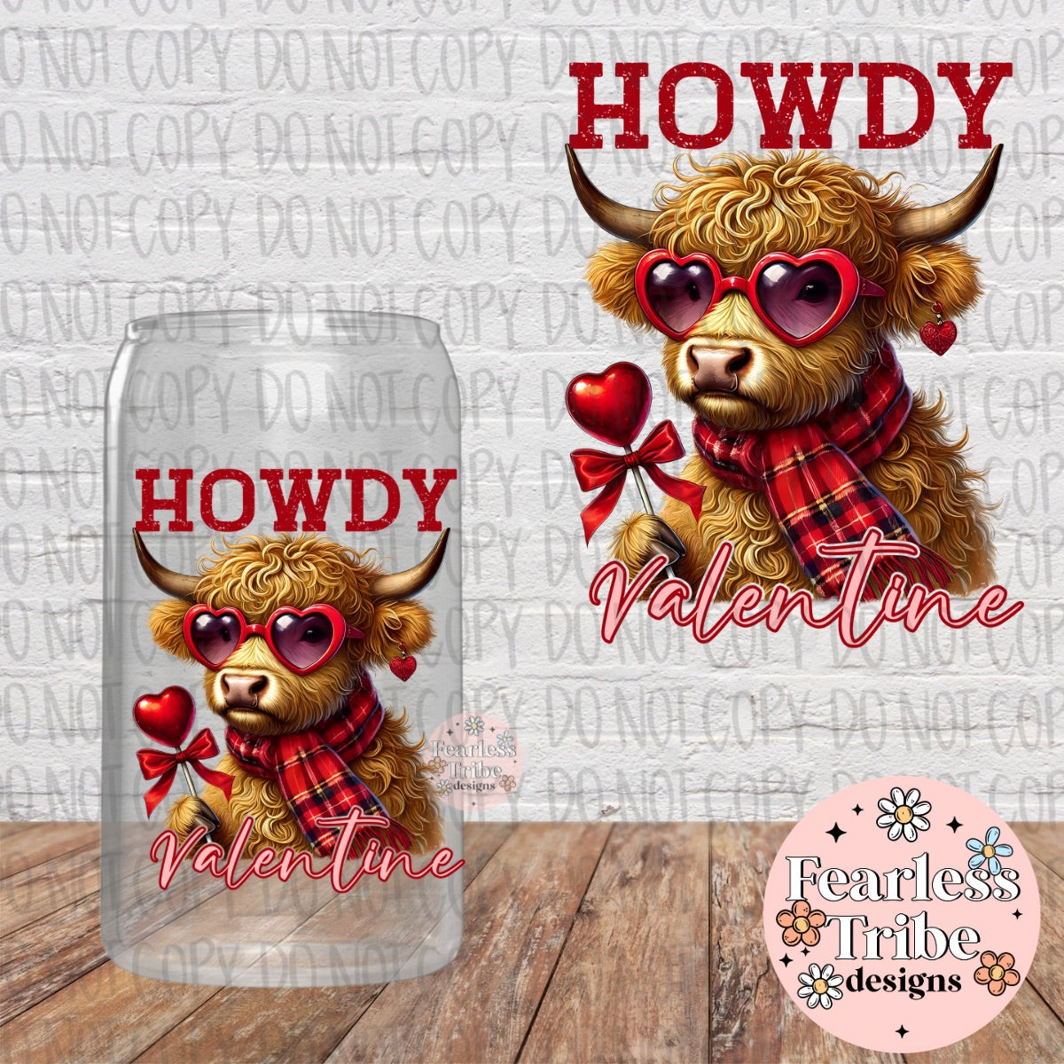 Howdy Valentine Cow Decal