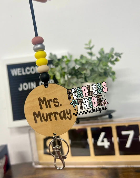 Personalized Beaded Pencil Lanyard
