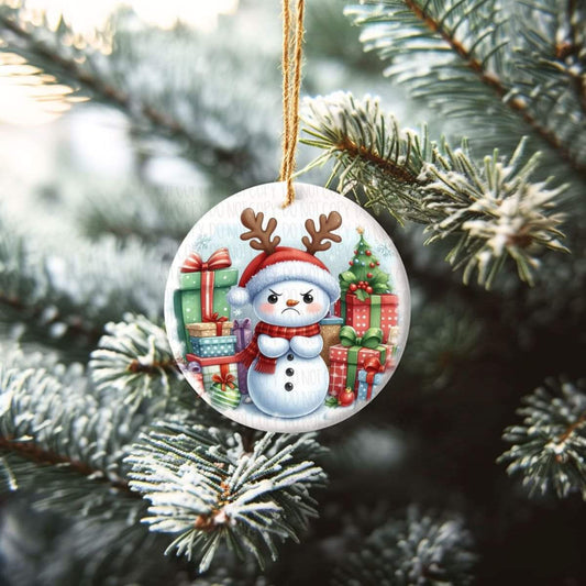 Angry Snowman Ornament Decal