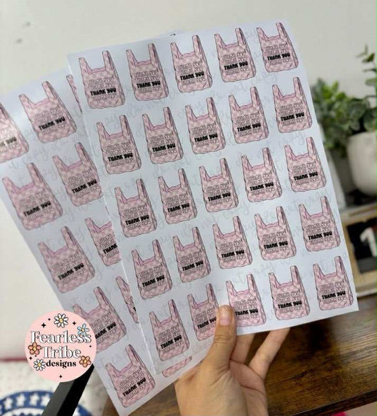 Thank You Bag Sticker Sheet