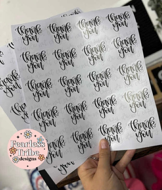 Thank You (Custom Lettering) Sticker Sheet