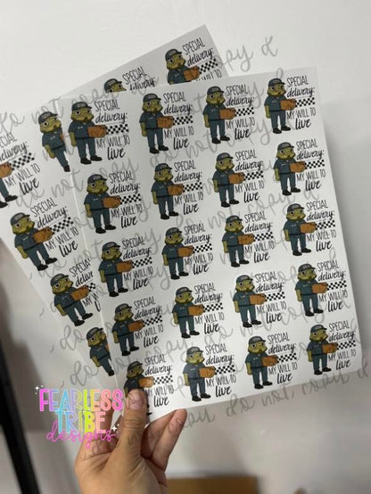 Special Delivery Gray the Frog Sticker Sheet