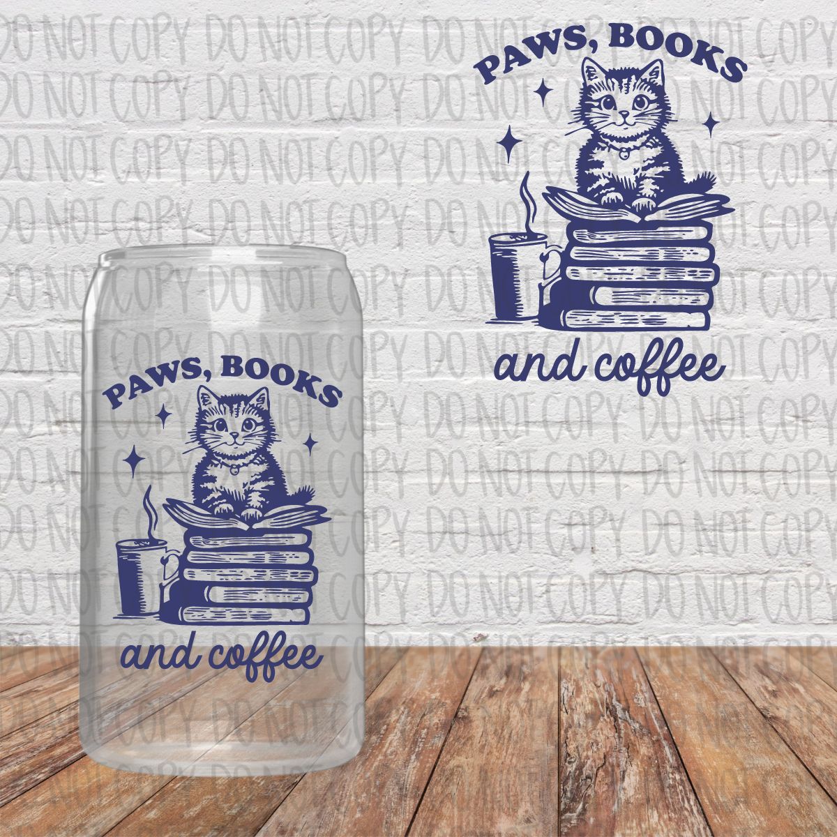 Paws, Books and Coffee Decal