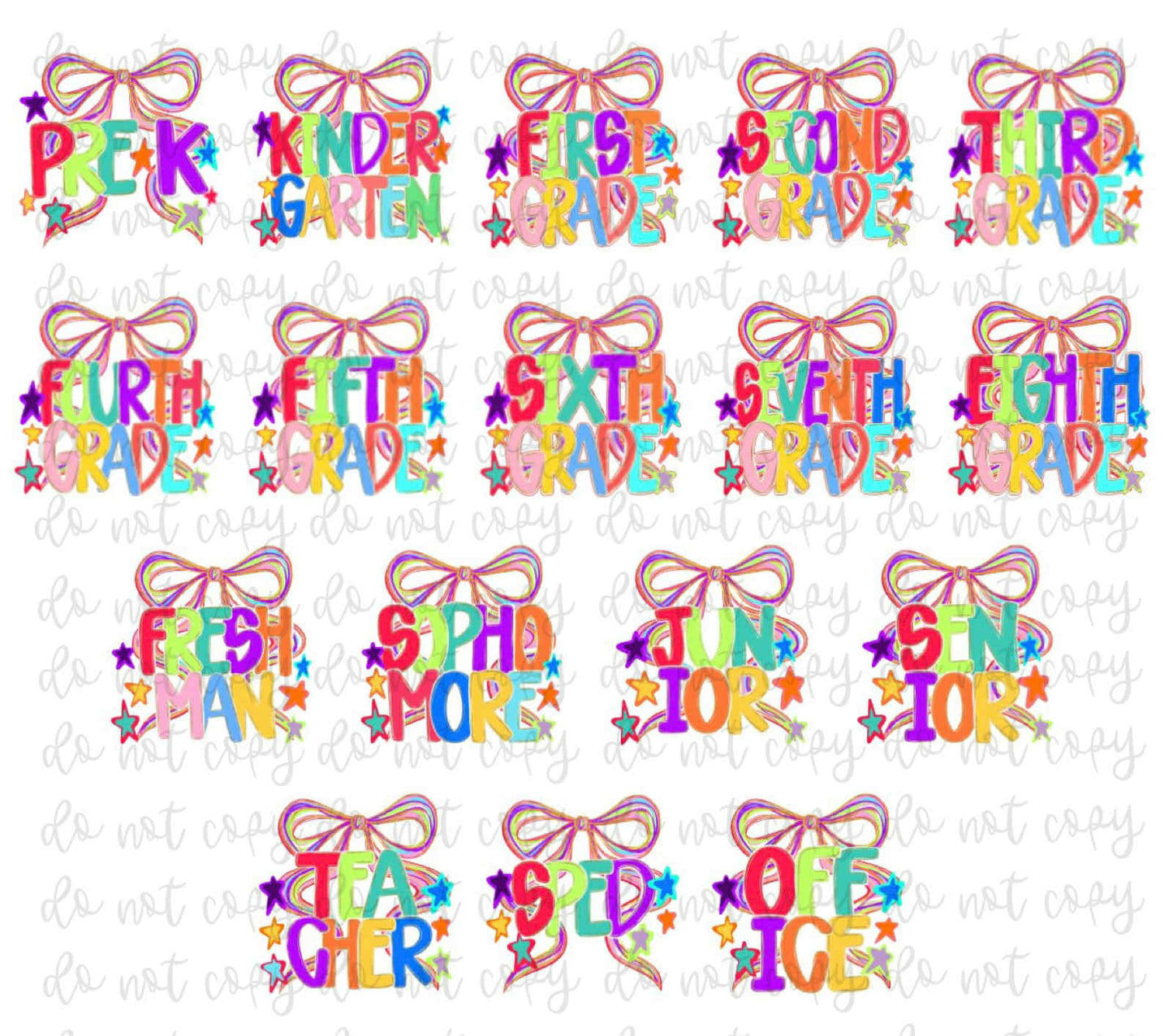 Preppy School Occupations and Grades with Bow Set