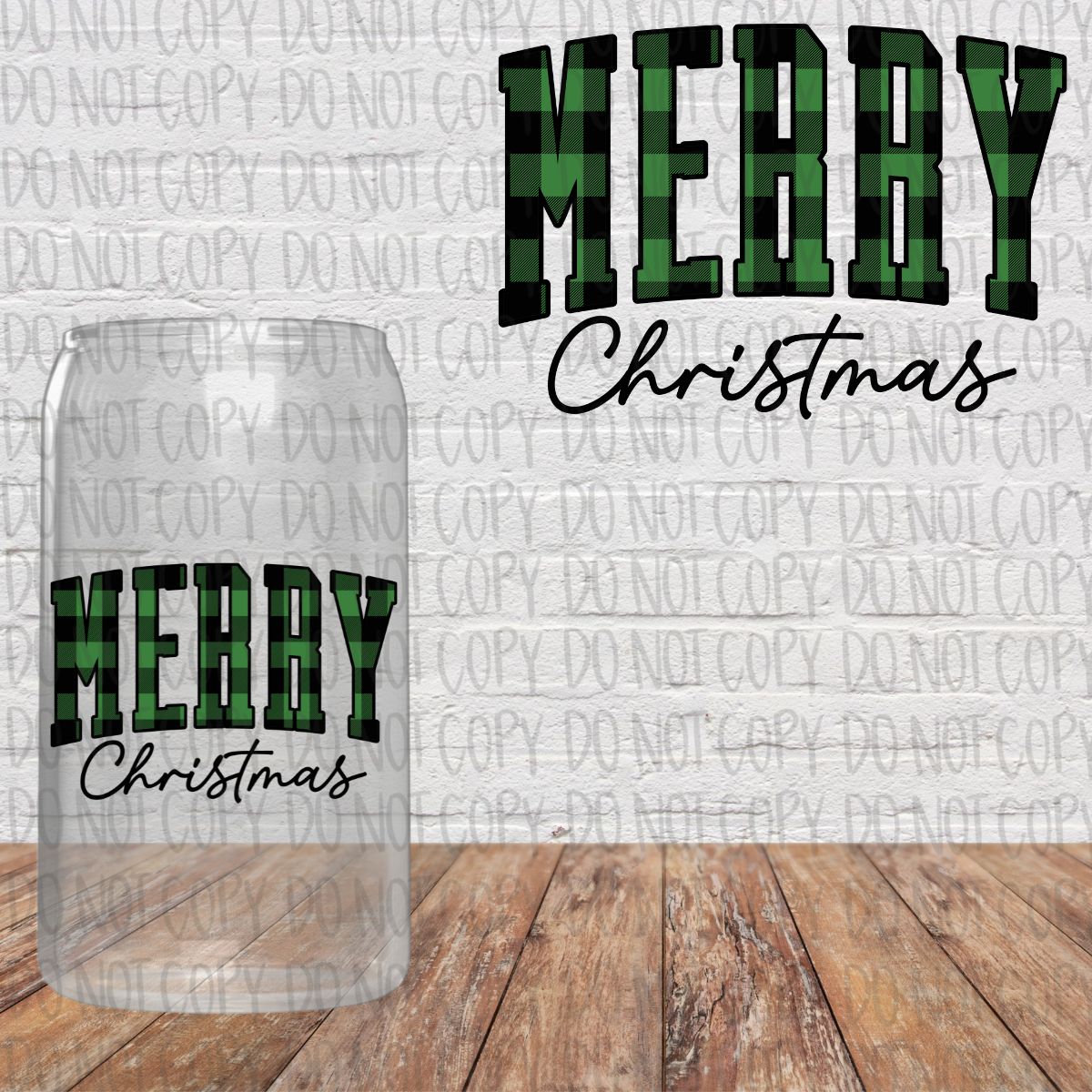 Plaid Merry Christmas Decal