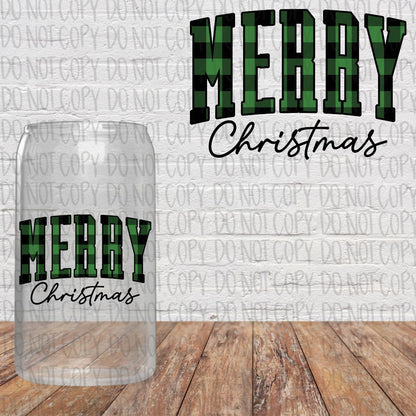 Plaid Merry Christmas Decal