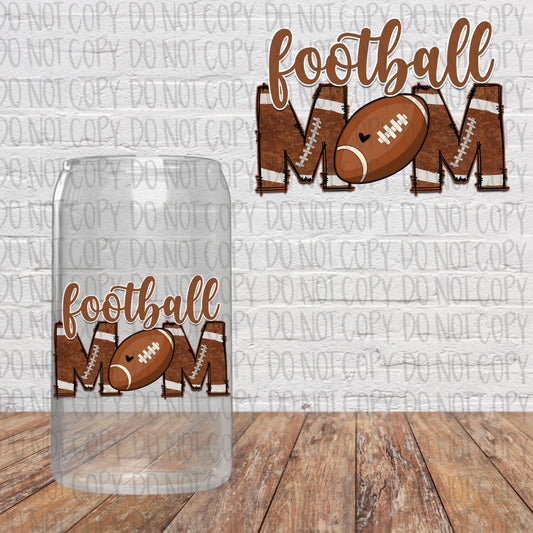 Leopard Football Mom Decal