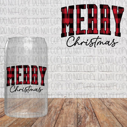 Plaid Merry Christmas Decal