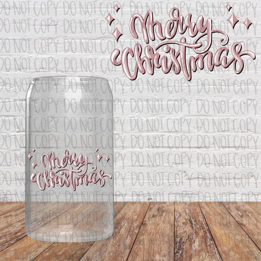 Pink Merry Christmas Decal