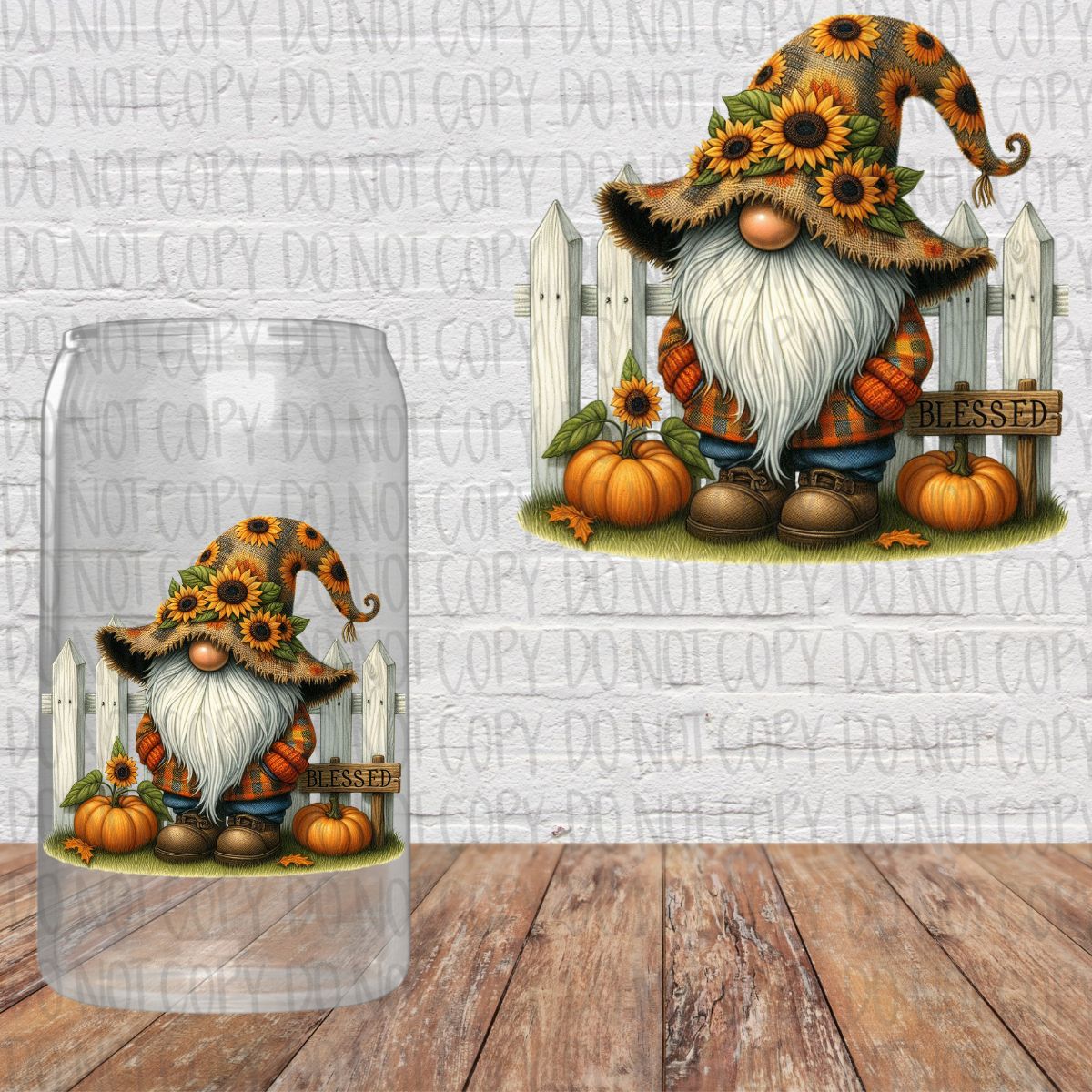 Blessed Gnome - Fence Pumpkin Decal