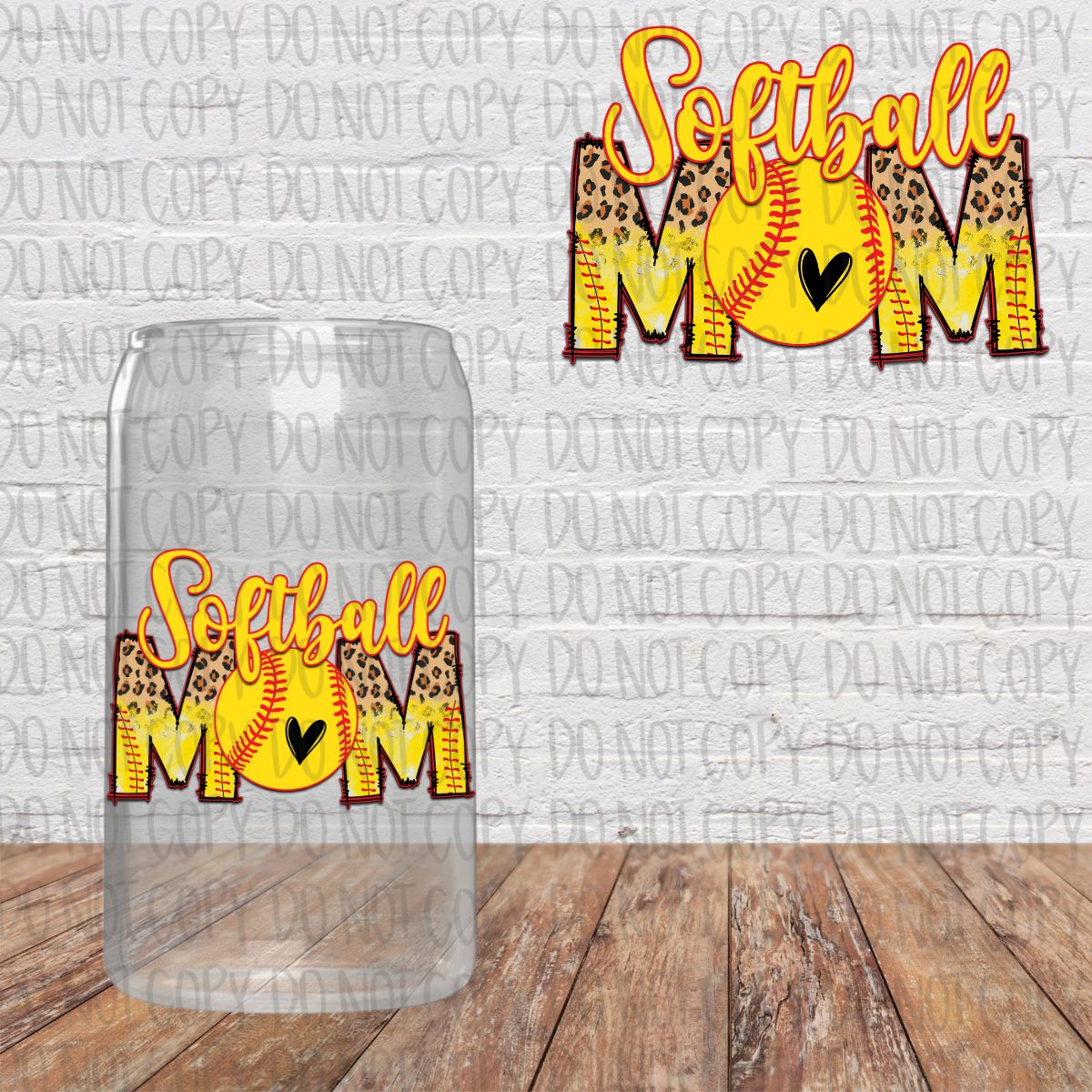 Leopard Softball Mom Decal