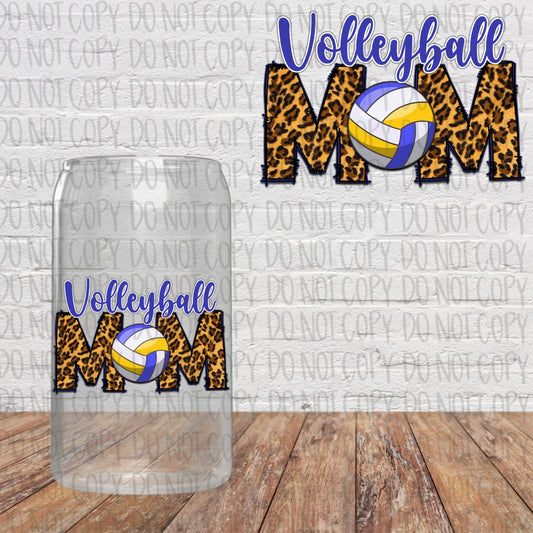 Leopard Volleyball Mom Decal