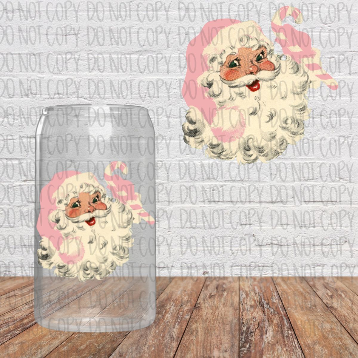 Retro Pink Santa Decal