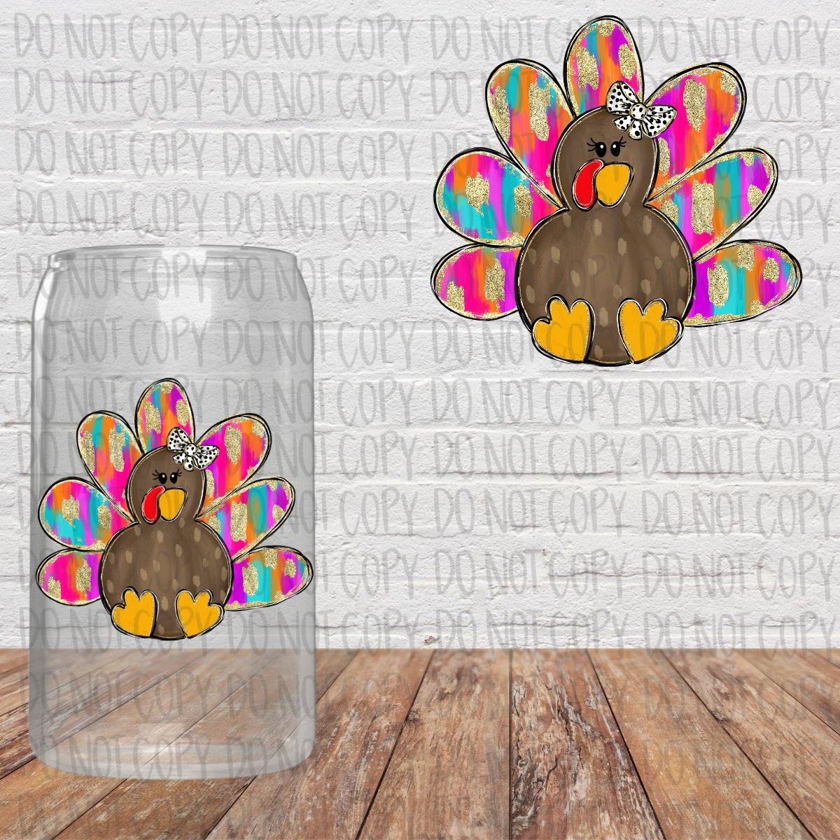 Colorful Feathers Girl Turkey Decal