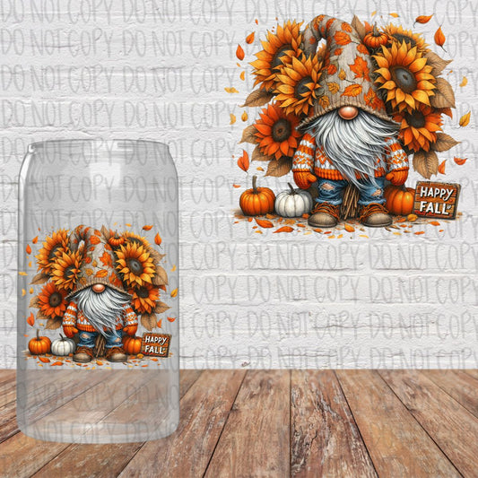 Happy Fall Gnome - Sunflowers Decal