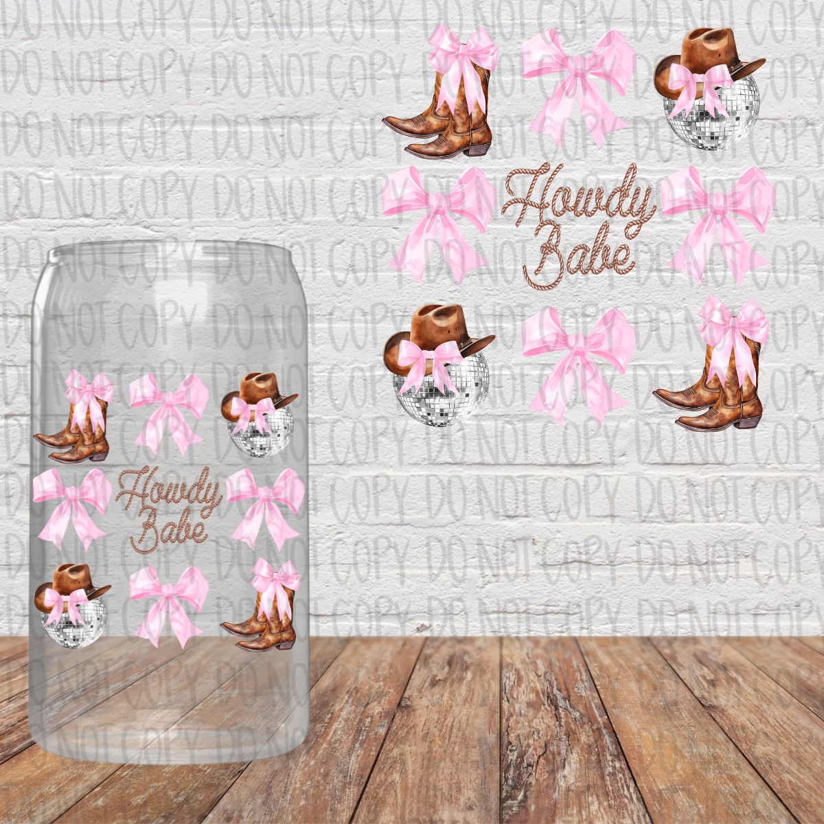 Howdy Babe Collage - Boots & Disco Ball Decal