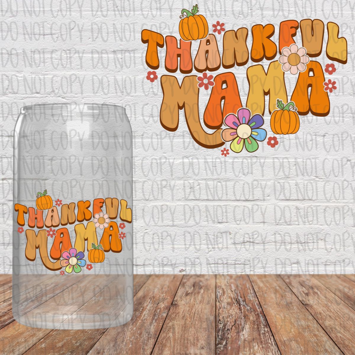 Retro Thankful Mama Decal