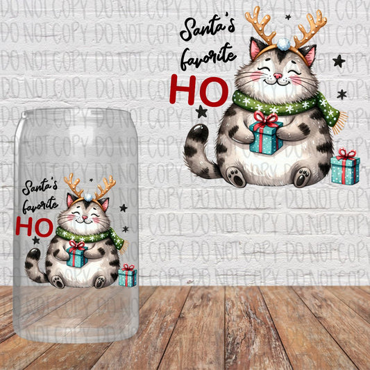 Cat with Antlers - Santa's Favorite Ho Decal