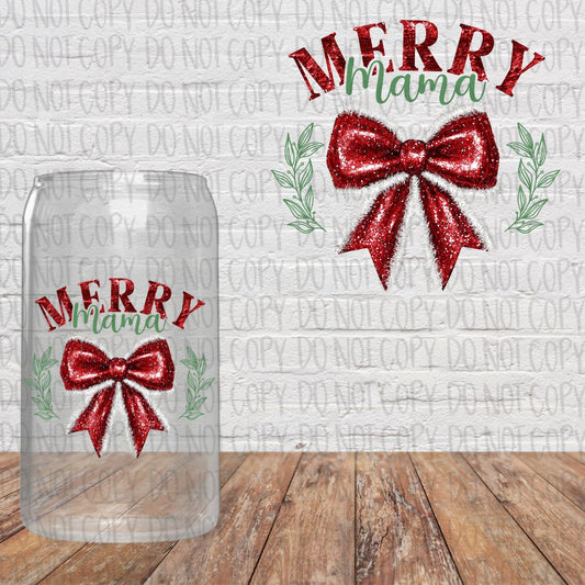 Merry Mama - Red Bow Decal