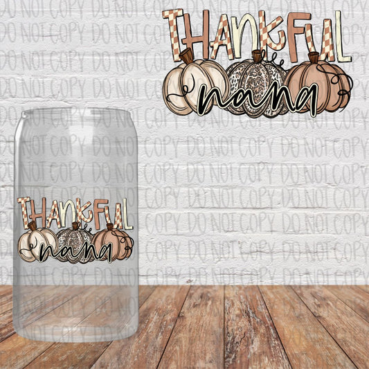 Thankful Nana Pumpkins Decal